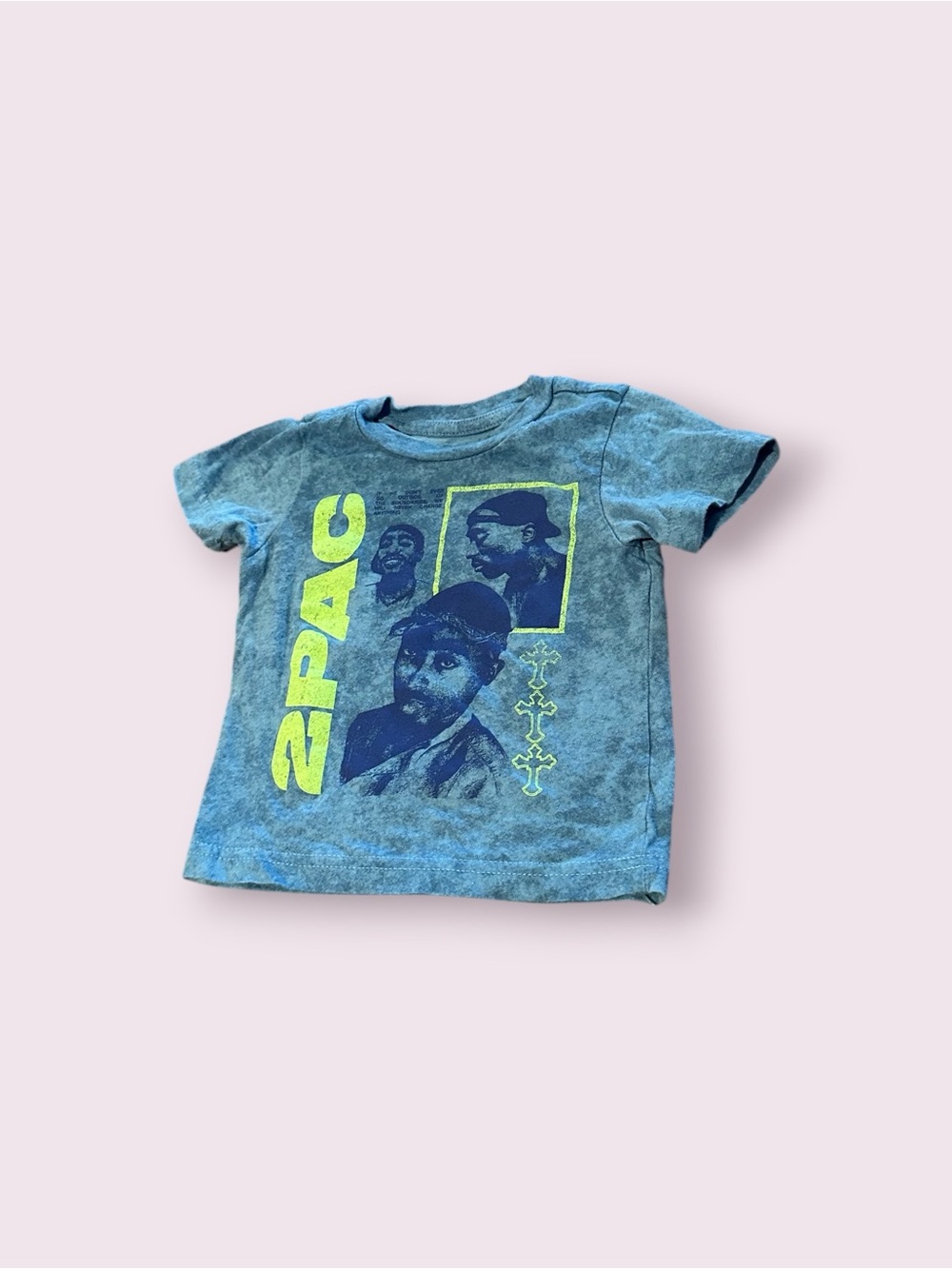 Toddler Tupac Shakur Me Against The World Blue Graphic Tee Size 12 Months